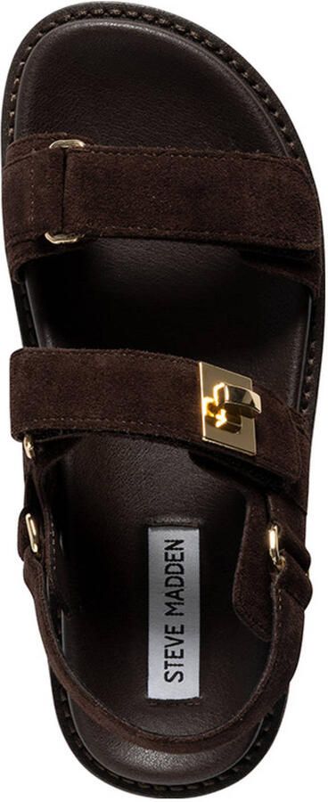 Steve Madden Bigmona suède sandalen donkerbruin