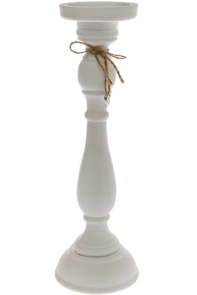 Holz-Kerzenständer WEIKE - weiß - 37 cm hoch