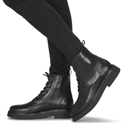 Tommy Jeans - TJW LACE UP FLAT BOOT - Noir