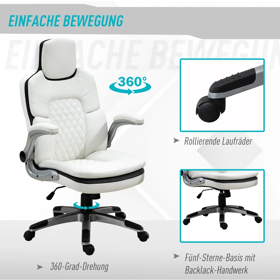 Vinsetto Bürostuhl höhenverstellbar weiß