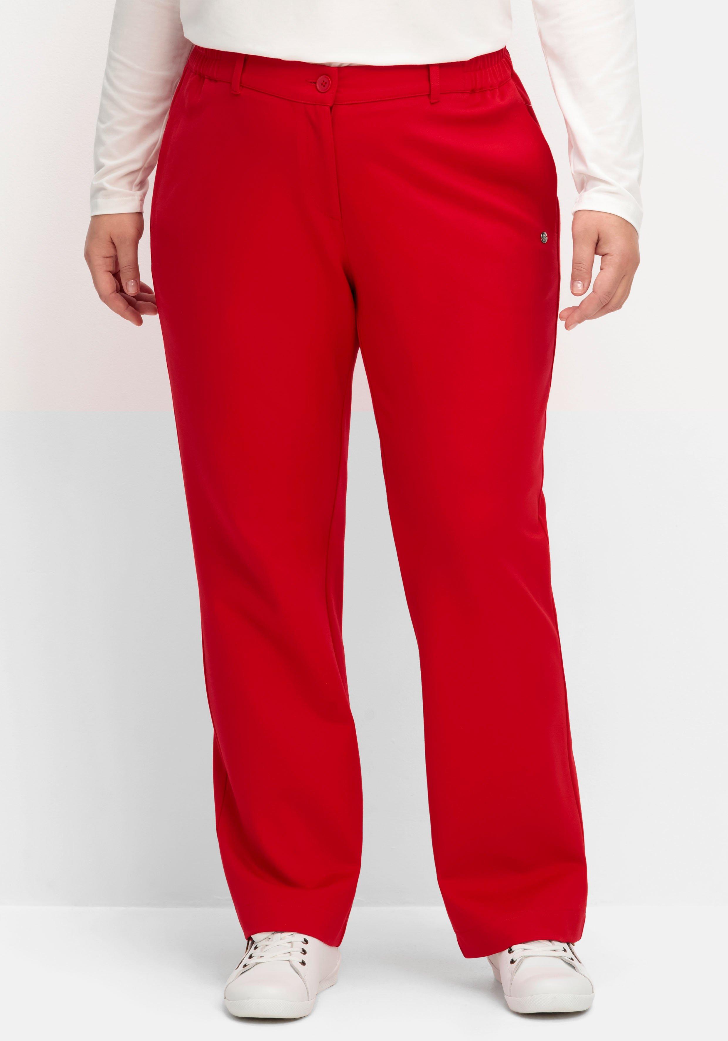 Gerade Hose aus Milano-Ripp, mit Stretchbund