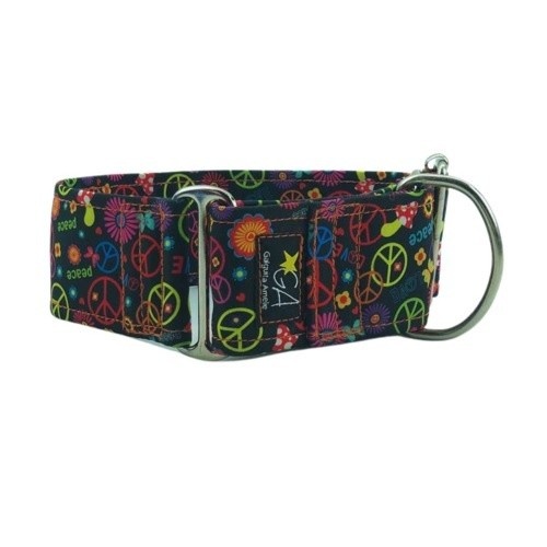 Coleira para cães Galguita Amelie Peace and Love Multicolorida