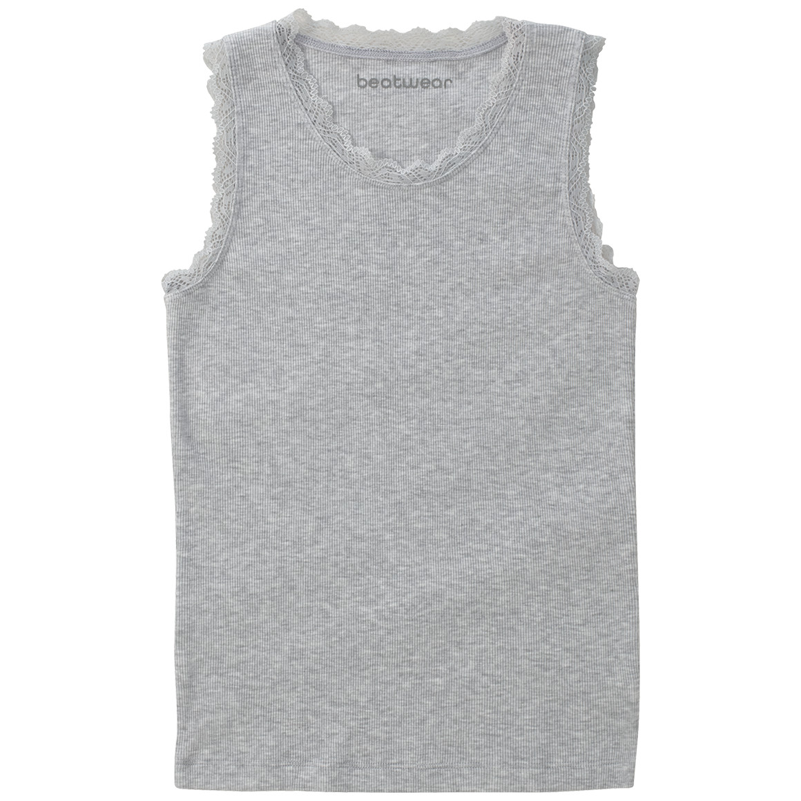 Beatwear Mädchen Top mit Spitze hellgrau
