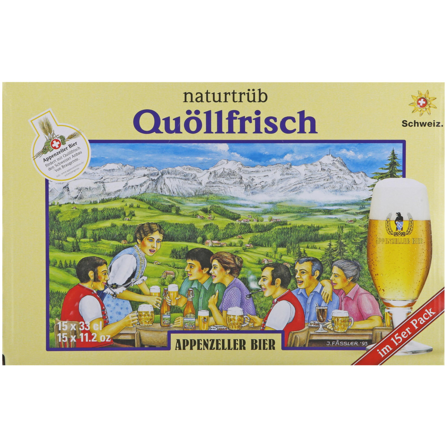 Appenzeller Bier Quöllfrisch naturtrüb 15x33cl -495cl