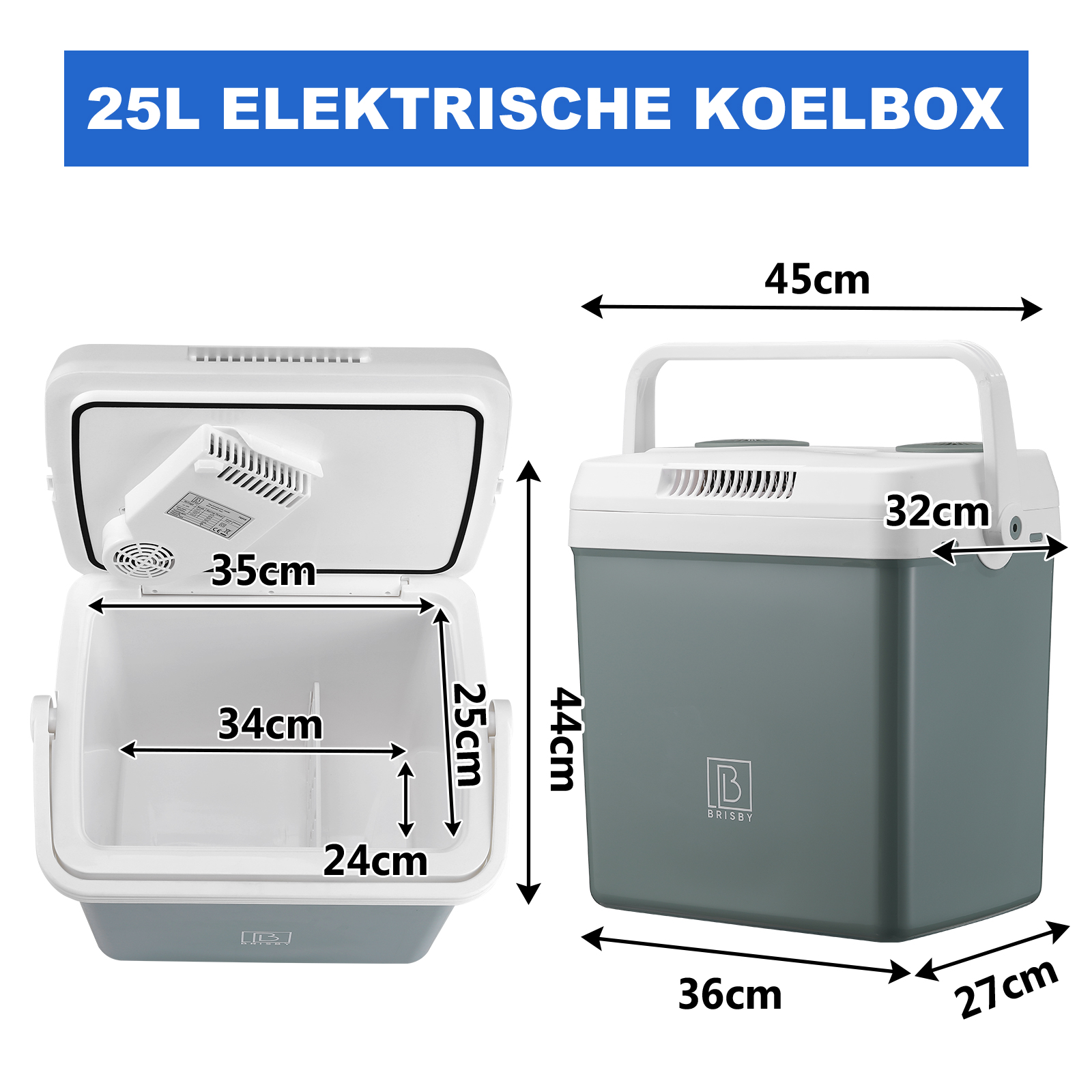 Brisby 25 Liter AC/DC elektrische koelbox - Green