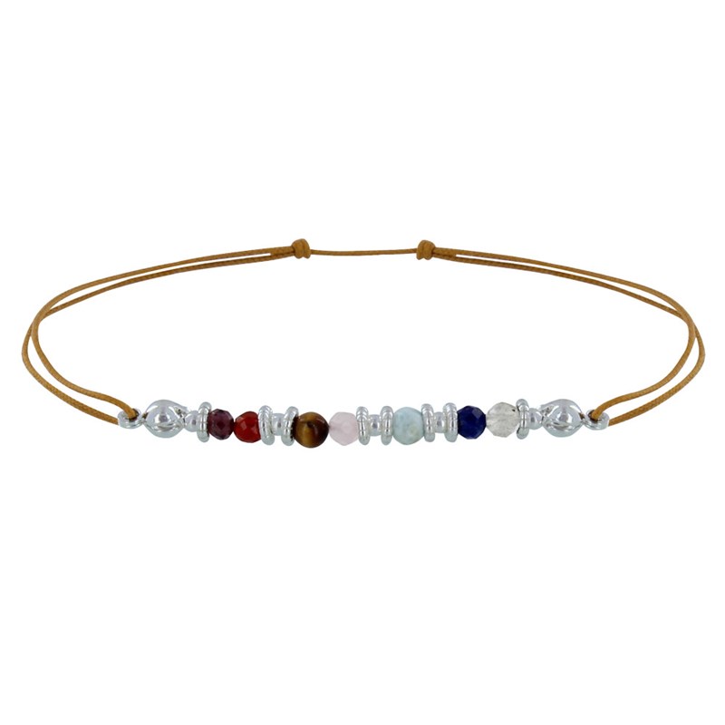 Bracelet Lien Argent 7 Chakras - Or