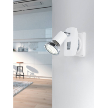 Eglo stekkerspot wit/chroom