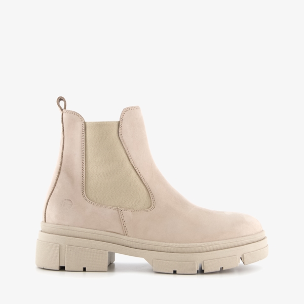 Tamaris leren dames chelsea boots beige