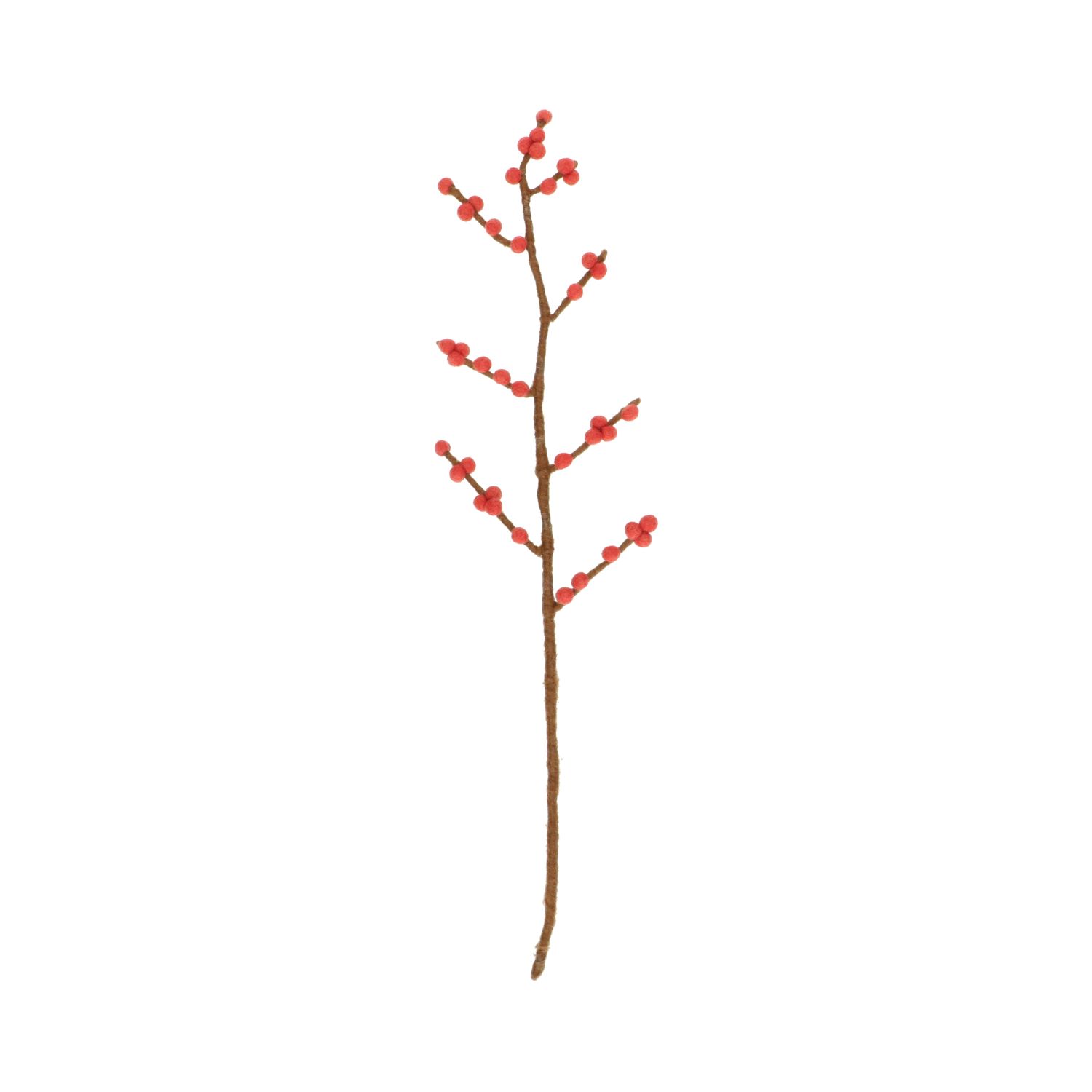 Kersttak met rode bessen, vilt, ca. 60 cm