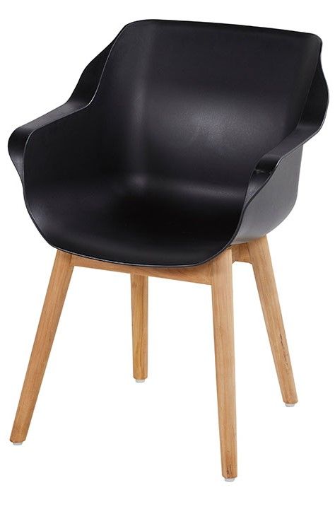 Tuinstoel Carbon Black 11.688.408 Sophie Teak B62 x D59 x H84 cm