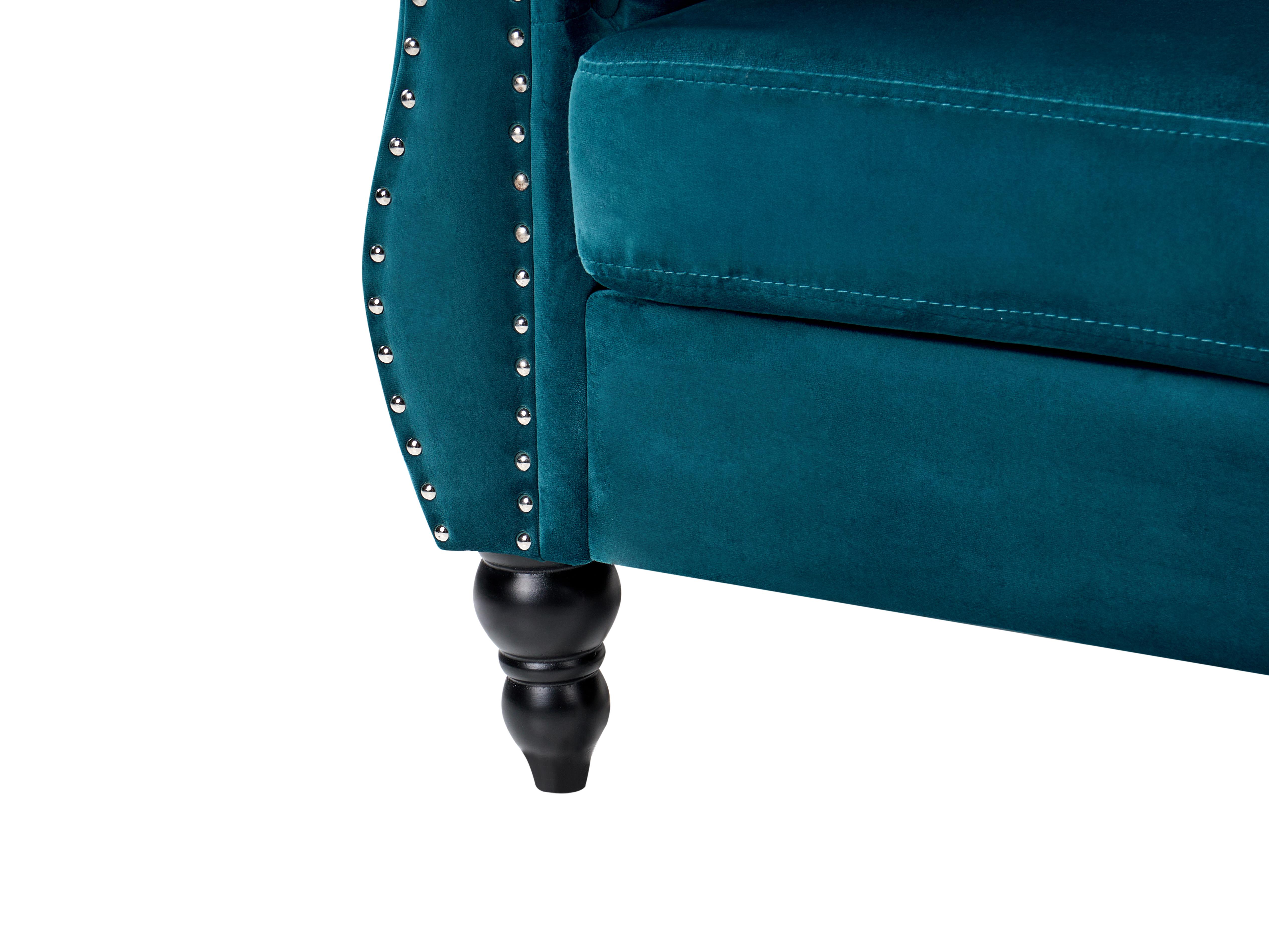 Bank 2-zits SKIEN Fluweel Groenblauw