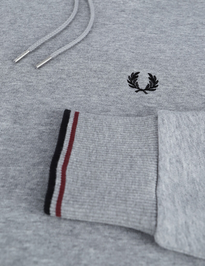 FRED PERRY grijze fred perry sweater tipped hooded sweatshirt