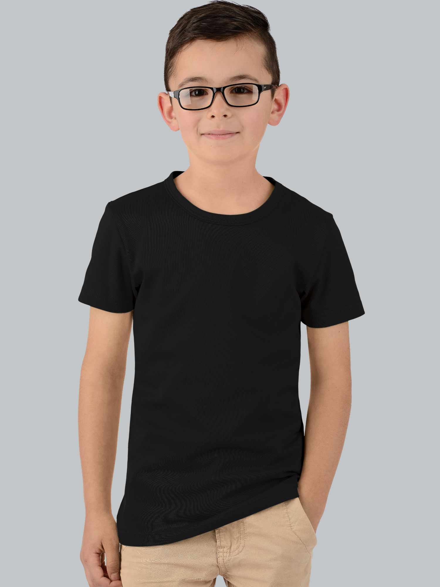 T-Shirt aus Baumwolle/Elastan Schwarz