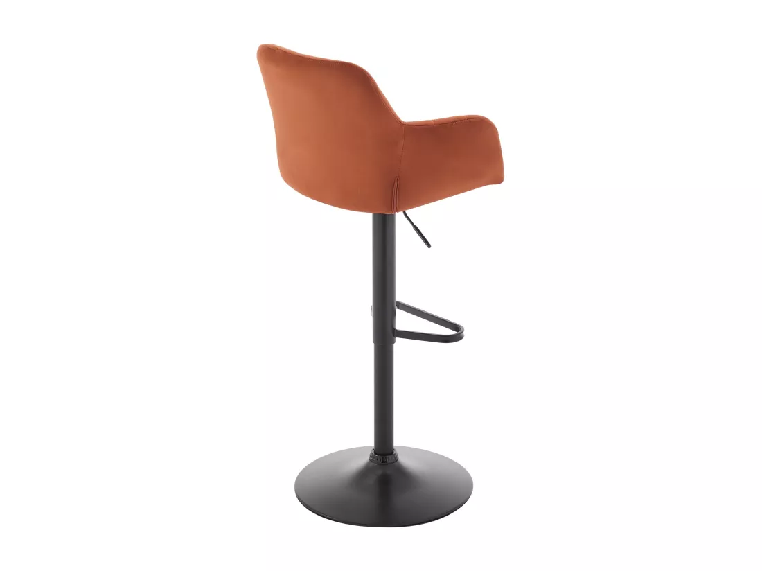 Lot de 2 tabourets de bar en velours et métal noir - Hauteur réglable - Terracotta - PEGA de Pascal MORABITO