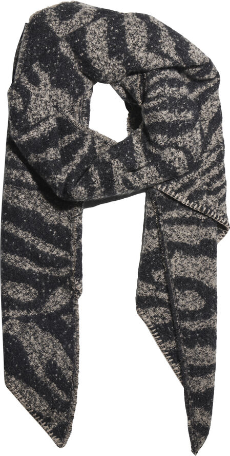 Pieces PCPYRON LONG ANIMAL SCARF NOOS BC White pepper/zebra