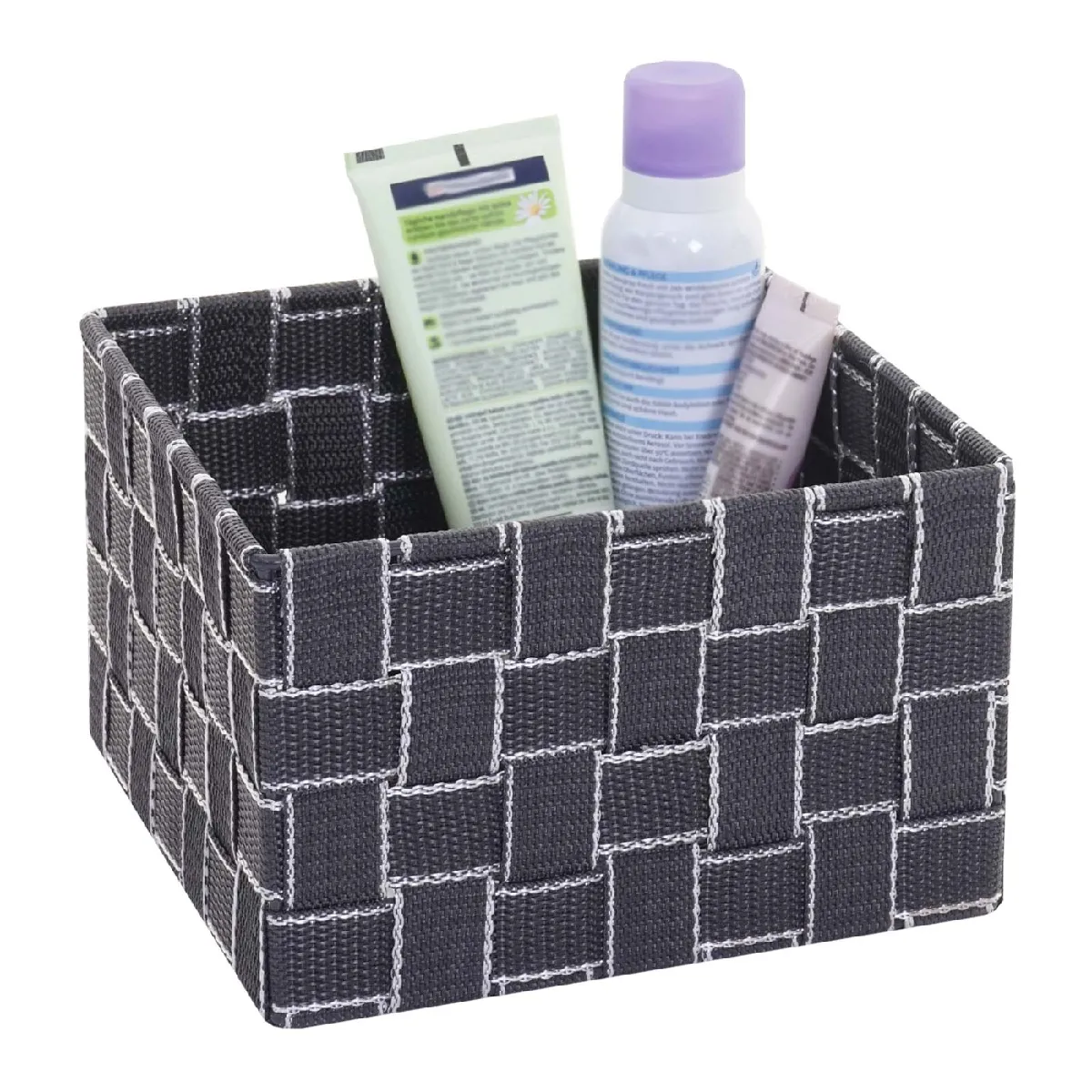 Decoshop26 Panier déco gris foncé