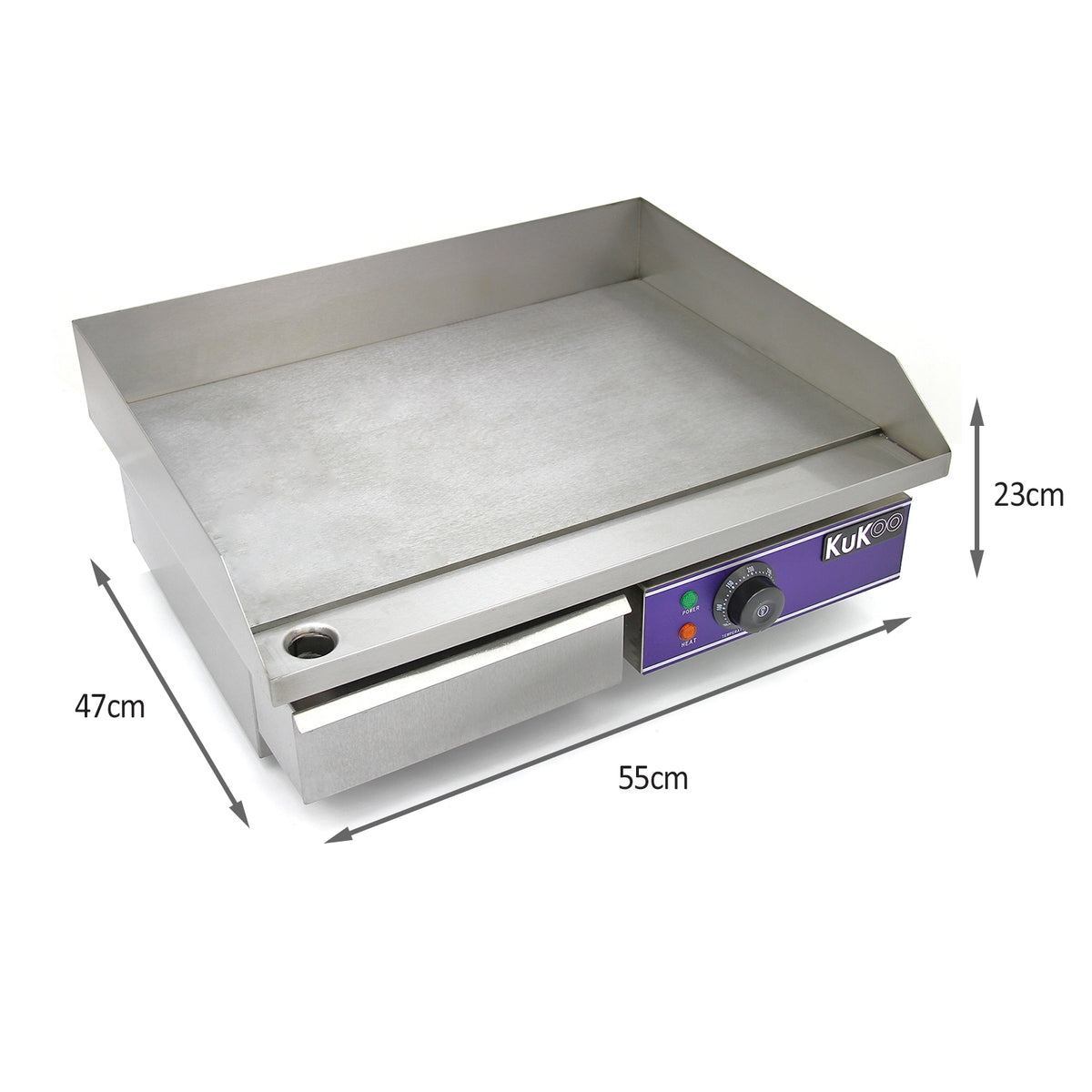 KuKoo Plaque de Cuisson Professionnelle Inox de 50cm Kukoo