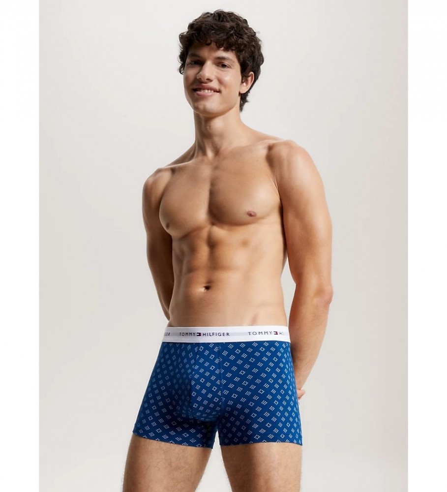 Pacote com 3 cuecas boxer azuis essenciais da Tommy Hilfiger