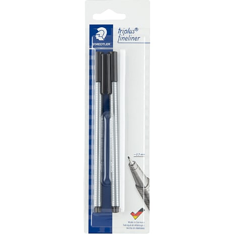 Sort fineliner 2-pak