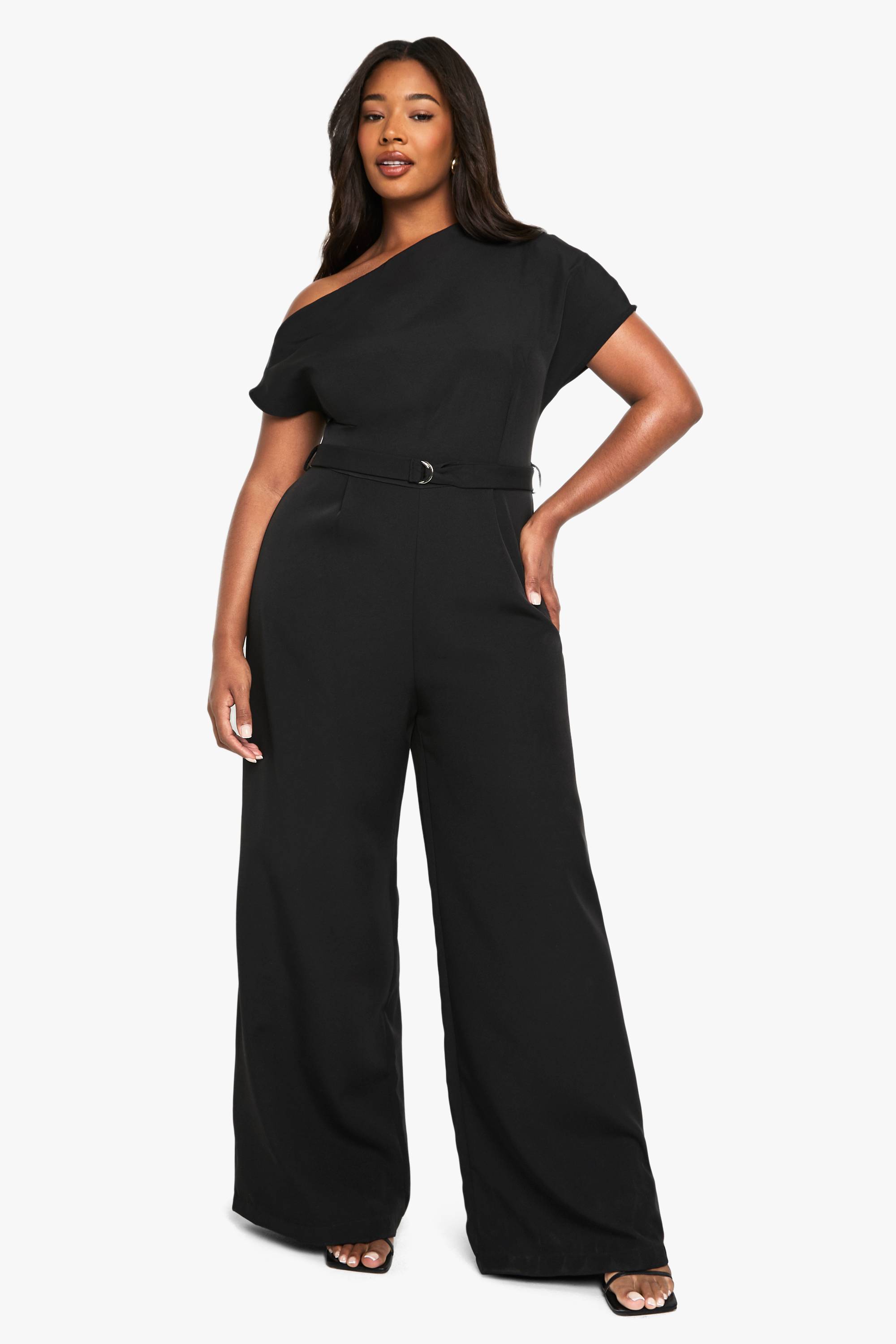 boohoo PLUS COMBINAISON ASYMÉTRIQUE À CEINTURE