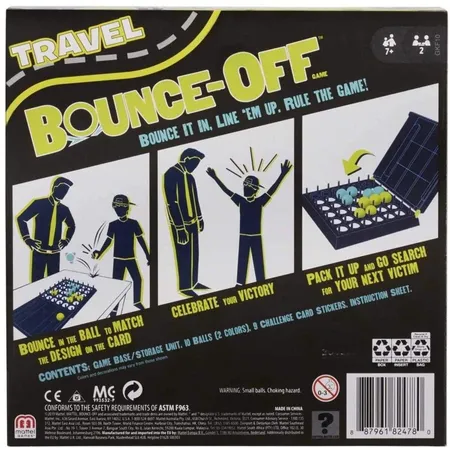 Mattel Games Bounce-Off Kompakt, Kinderspiel, Familienspiel, Reisespiel