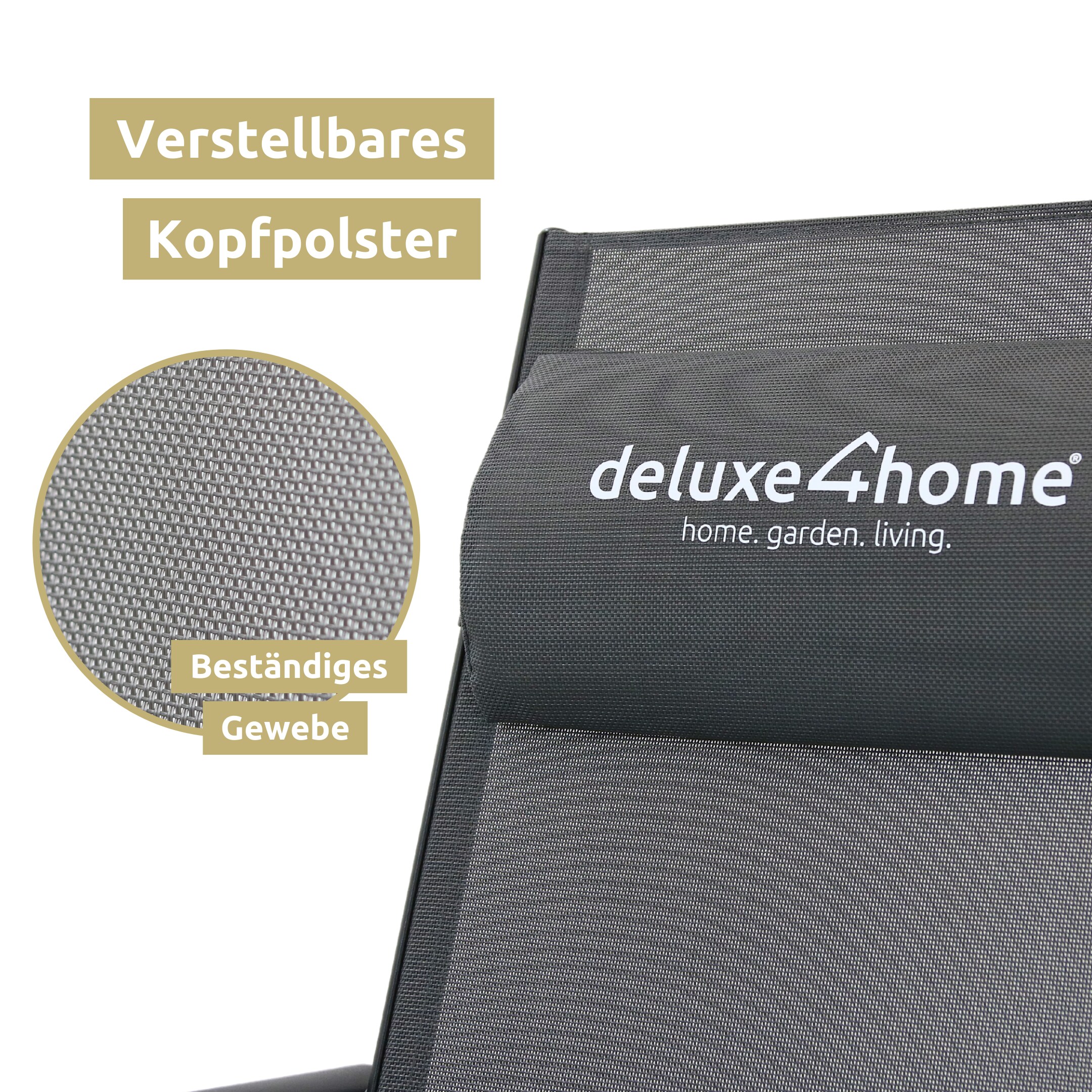 deluxe4home® Gartenstuhl Klappstuhl mit 7-stufig verstellbarer Rückenlehne