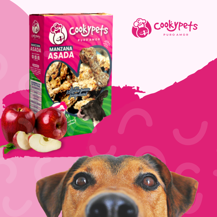 Biscoitos caseiros de maçã para cachorro. Receitas de biscoitos para fazer em casa. COOKYPETS