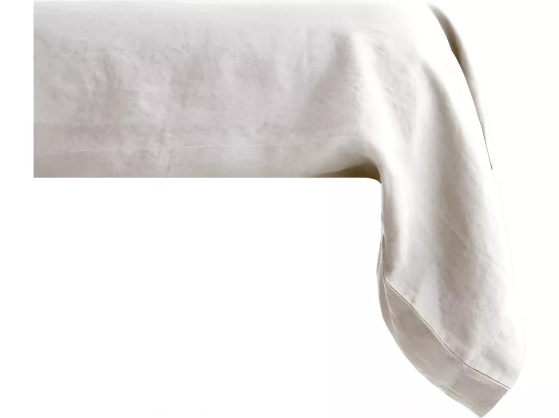 Taie de traversin Palace pur coton teint lavé, 63 fils/cm² Vent du sud - Palace Naturel - 43 x 195 cm
