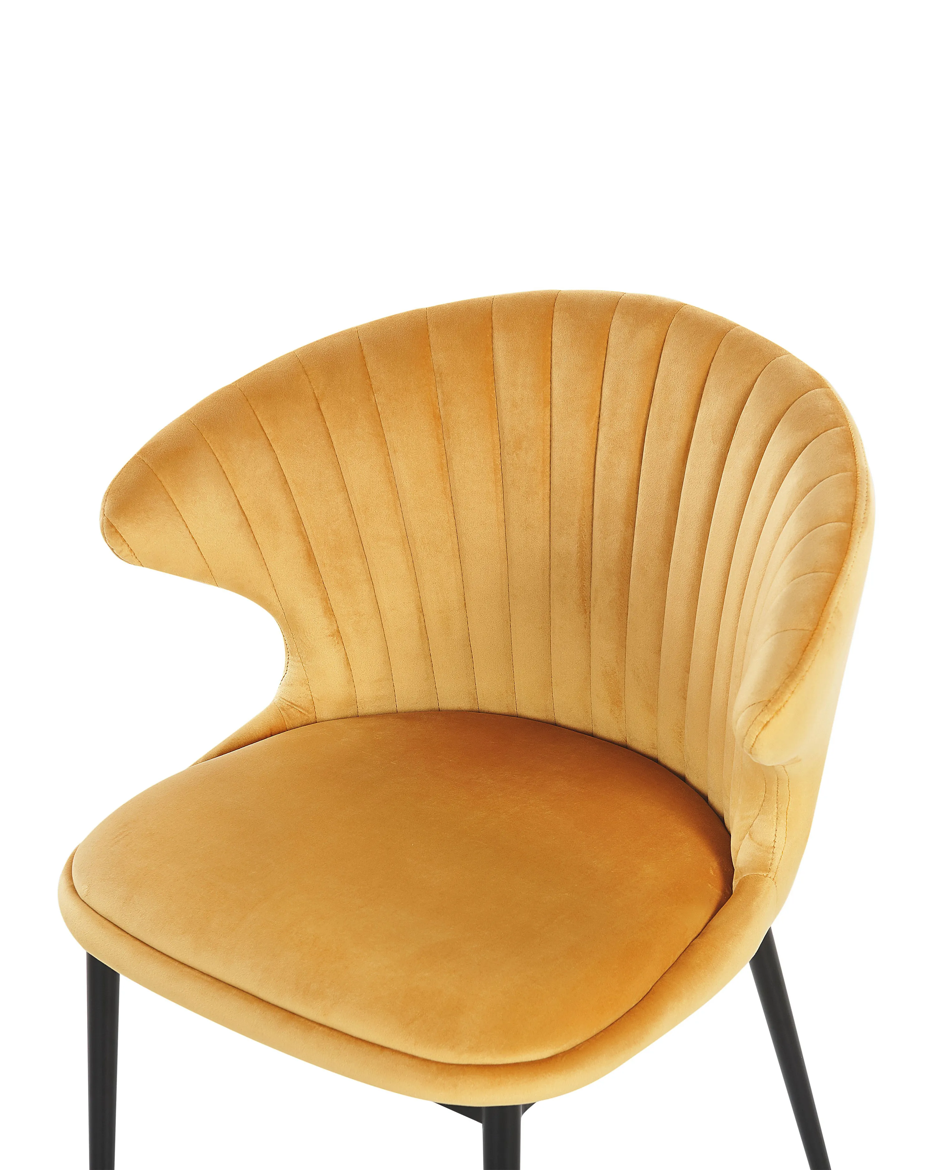Set van 2 eetkamerstoelen AUGUSTA Fluweel Mosterdgeel