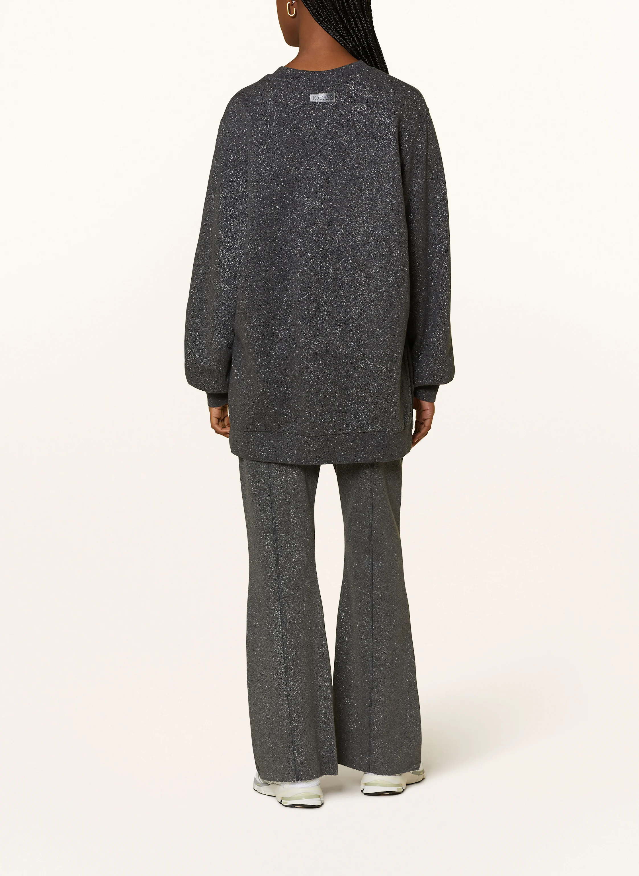 10DAYS Oversized-Sweatshirt mit Glitzergarn