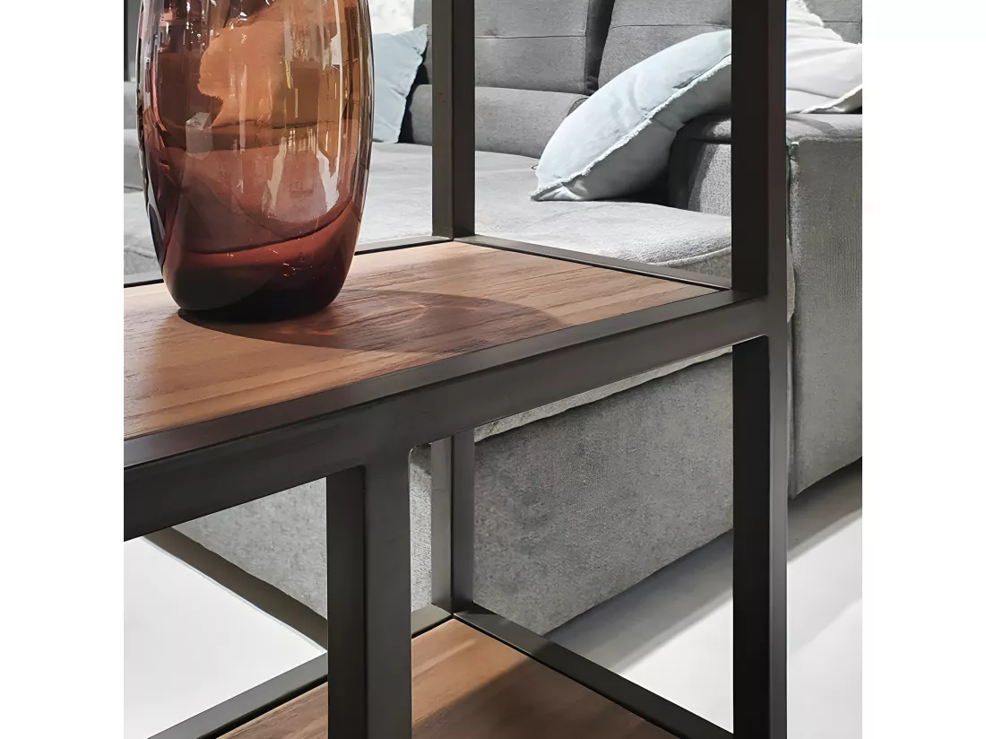 Étagère destructurée L.110 cm en bois et métal effet vieilli - MAYBEL