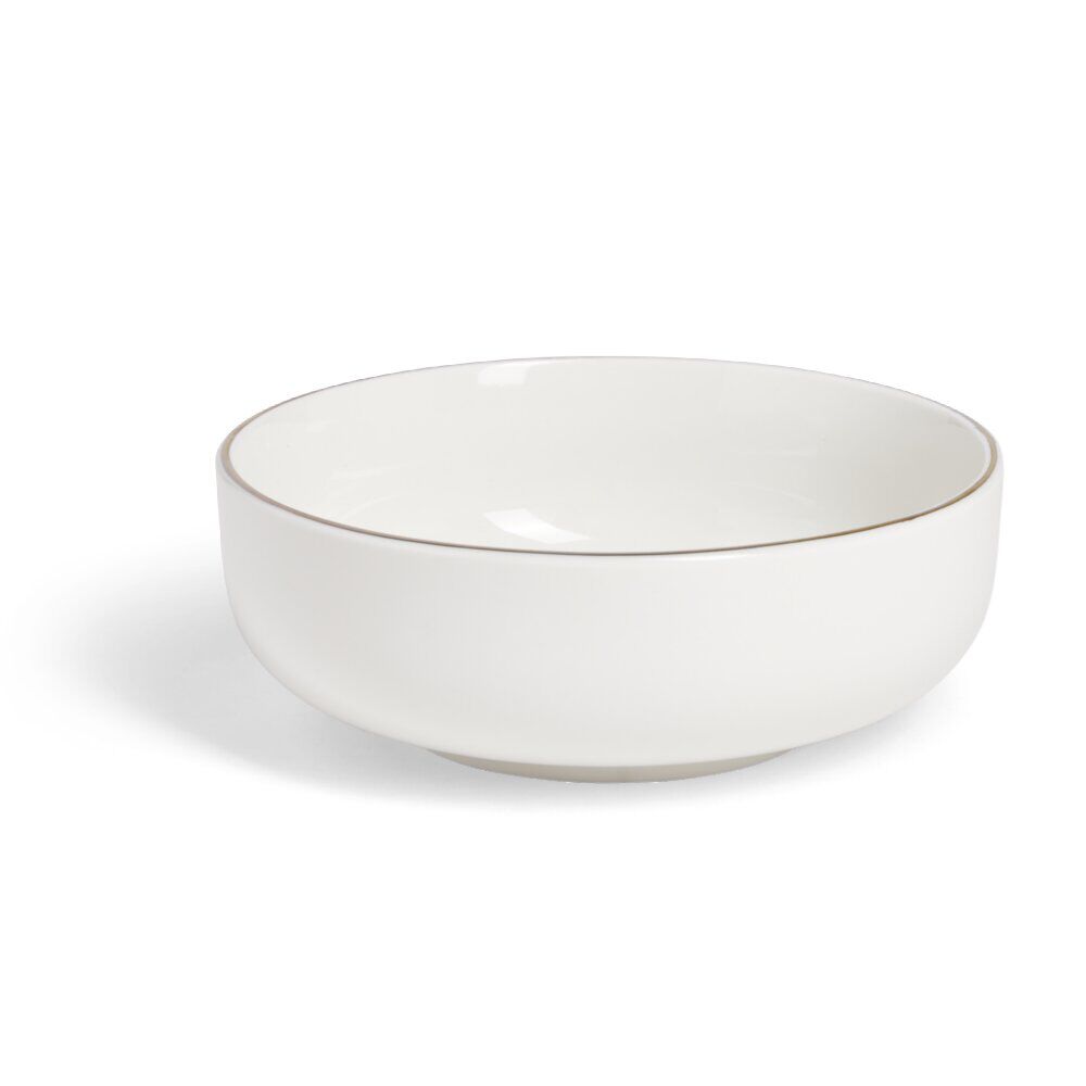 Coupelle Oslo faïence blanche avec bord doré Ø20cm
