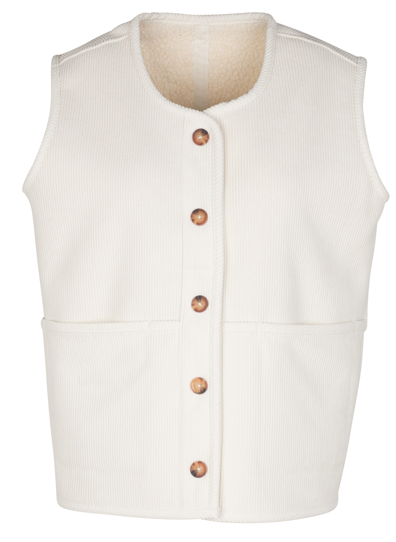BARNEY - Veste col rond en sherpa réversible | Beige