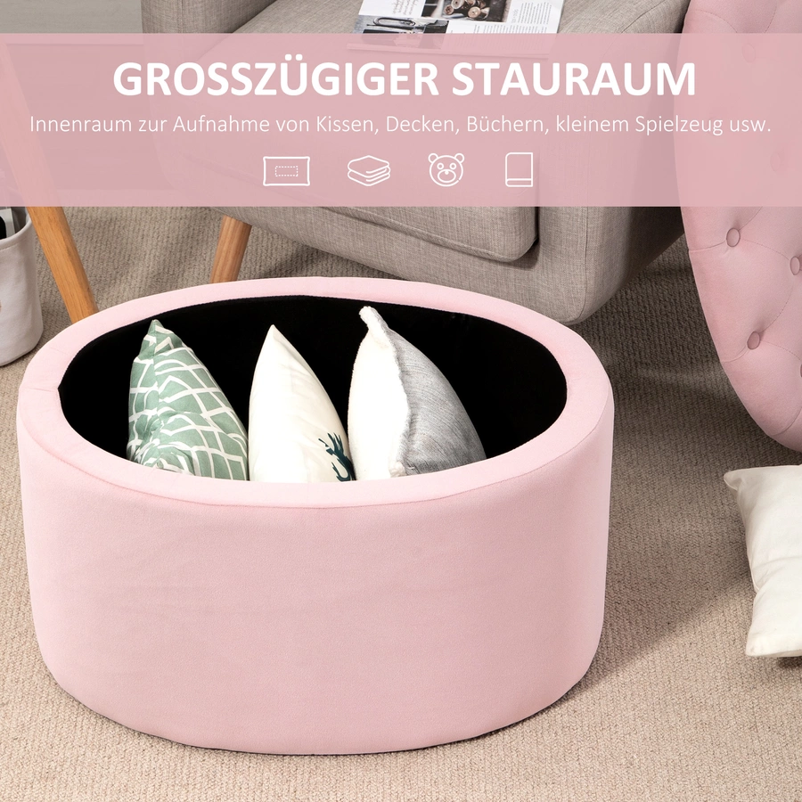 HOMCOM Sitzbank ovalförmig mit Stauraum rosa