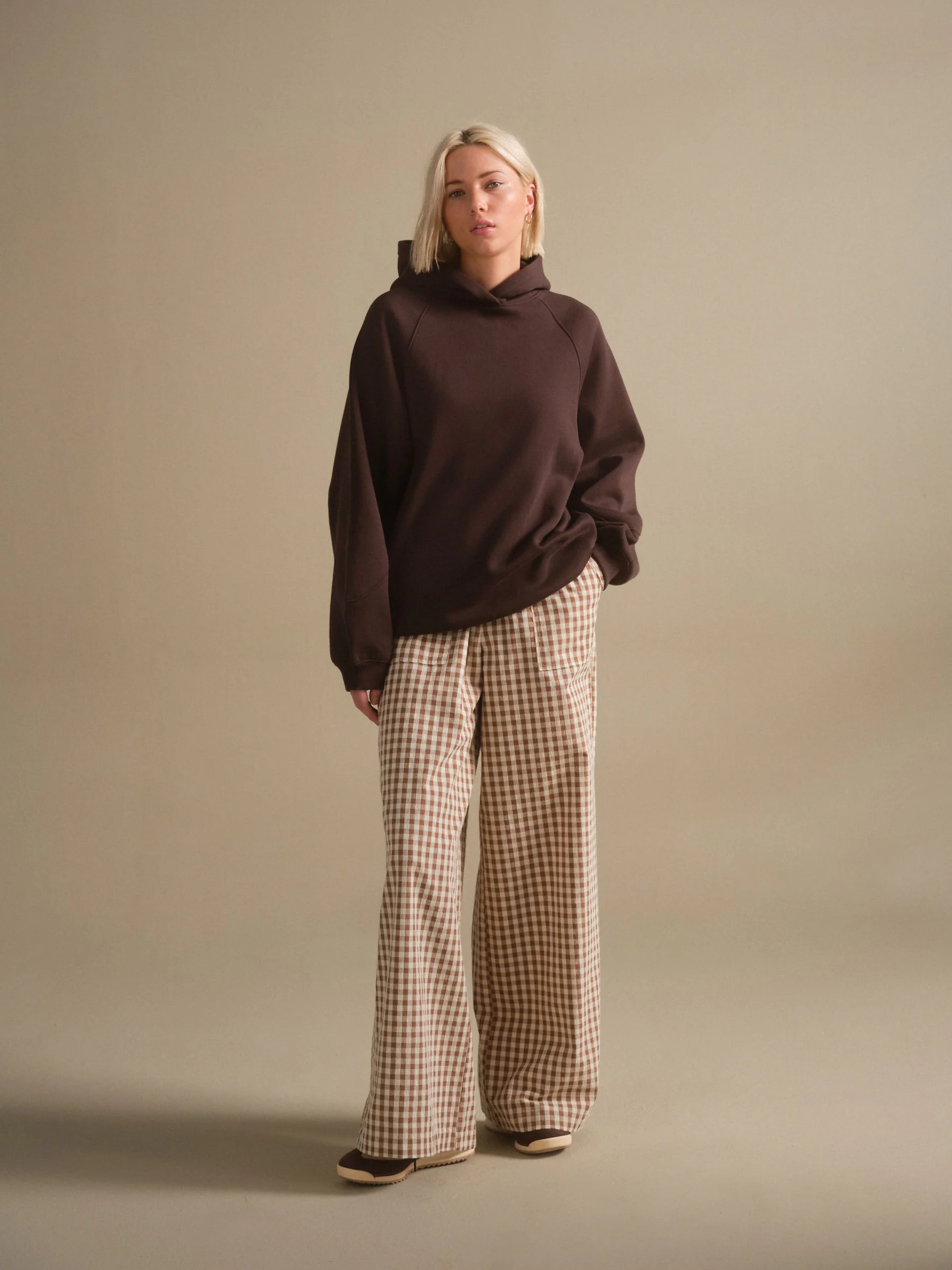 Chocoladebruin - Relaxed Fit Heavyweight Longline Hoodie