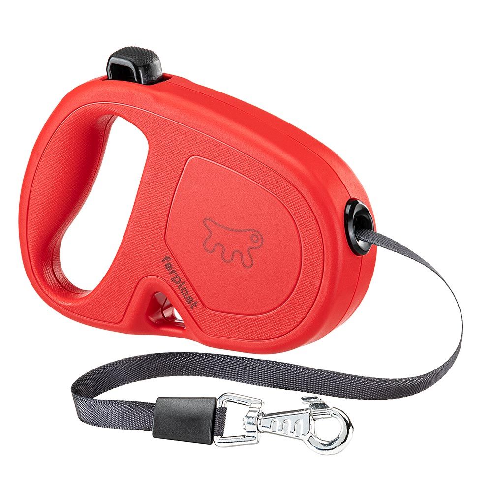 Laisse rétractable pour chiens de taille moyenne flippy one tape s, sangle extensible 4 m, max 15 kg, rouge
