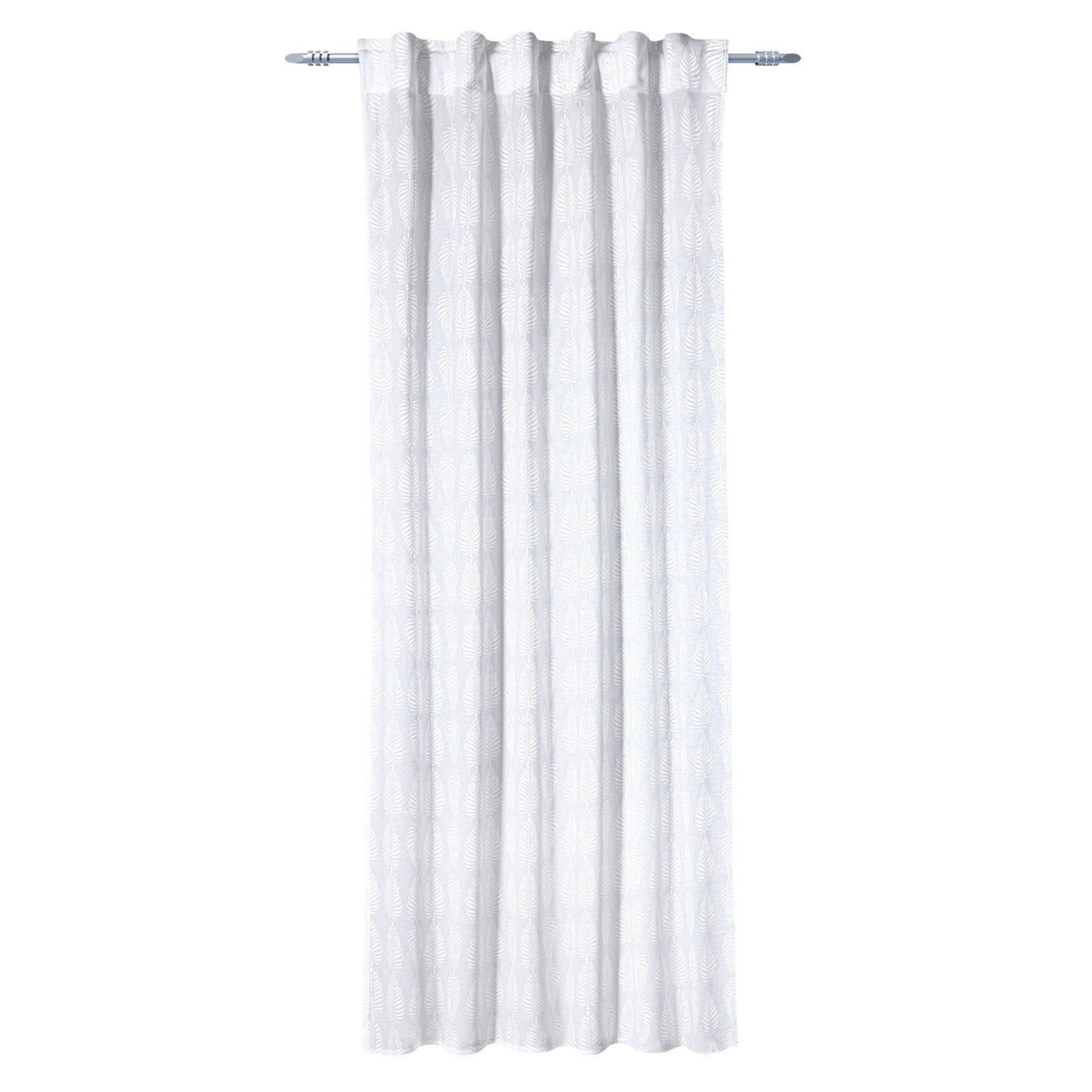 Kombischal - weiß - halbtransparent - Blätter - 135x245 cm