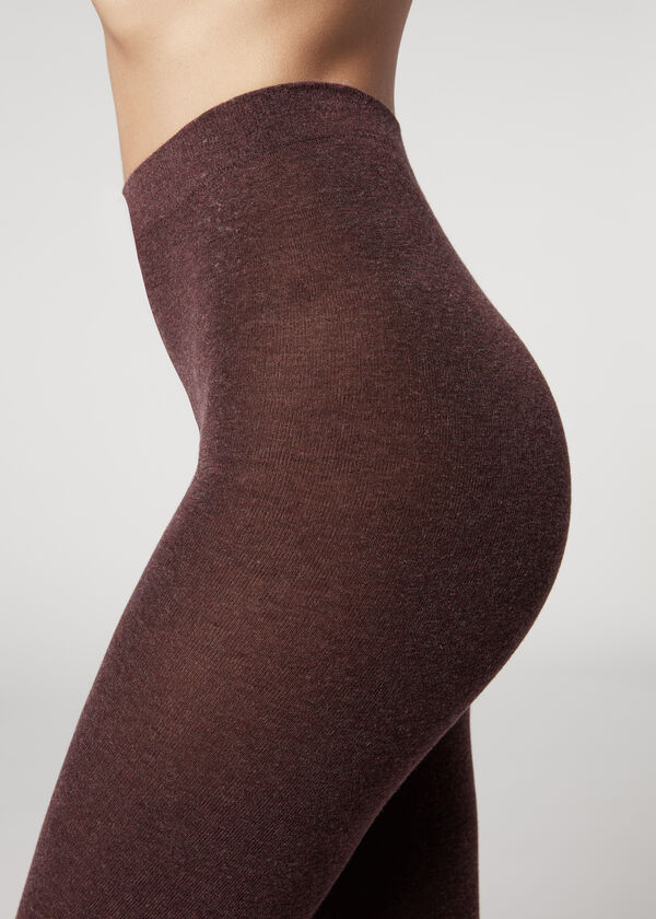 Meias-calças em mistura macia de modal e cashmere