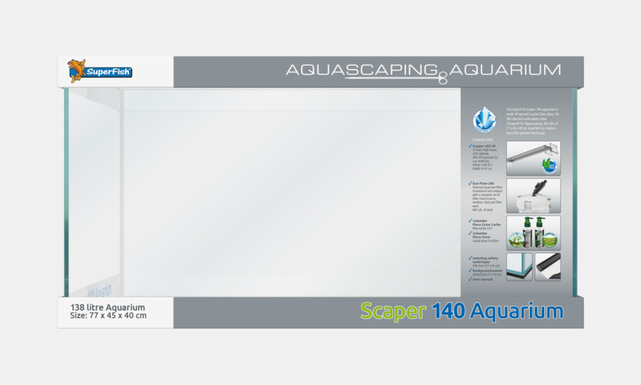 Superfish Scaper Aquarium 140 incl. ledverlichting en filter