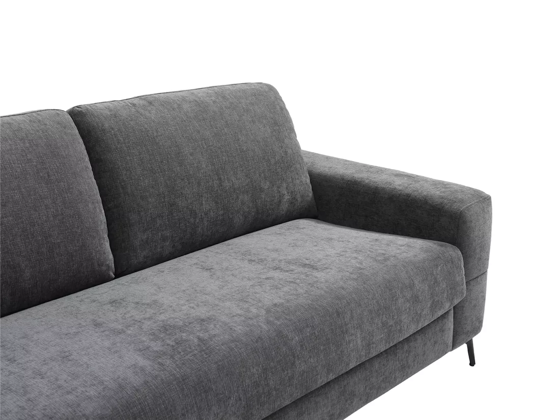 Canapé 3 places convertible express en tissu gris anthracite DUJARDA