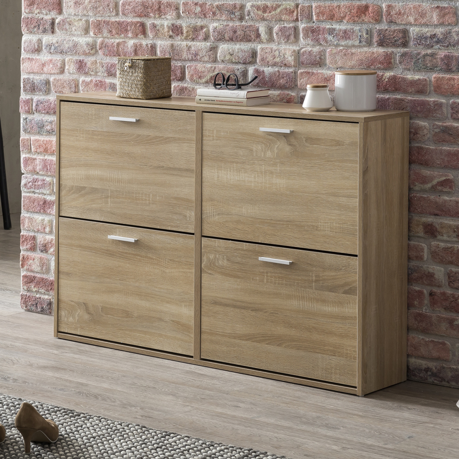 Schuhschrank - Sonoma Eiche - 120 cm