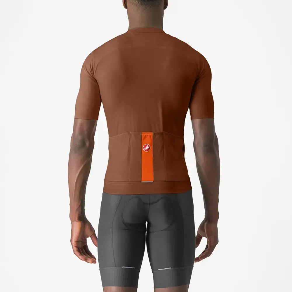 Castelli Prologo Lite Fietsshirt Korte Mouwen Bruin/Oranje Heren