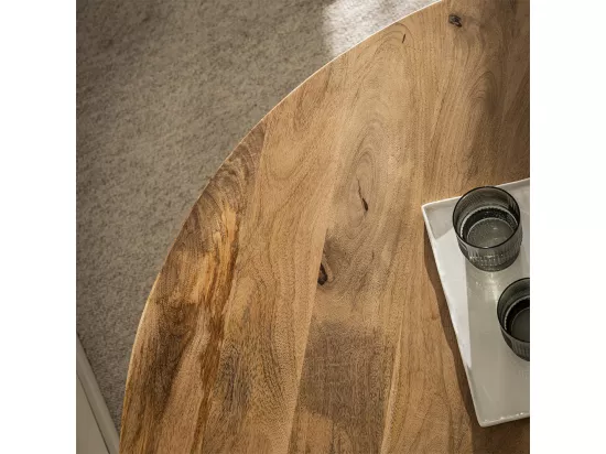 Wood - Table à manger 4 personnes ronde en bois ø120cm - Bois foncé