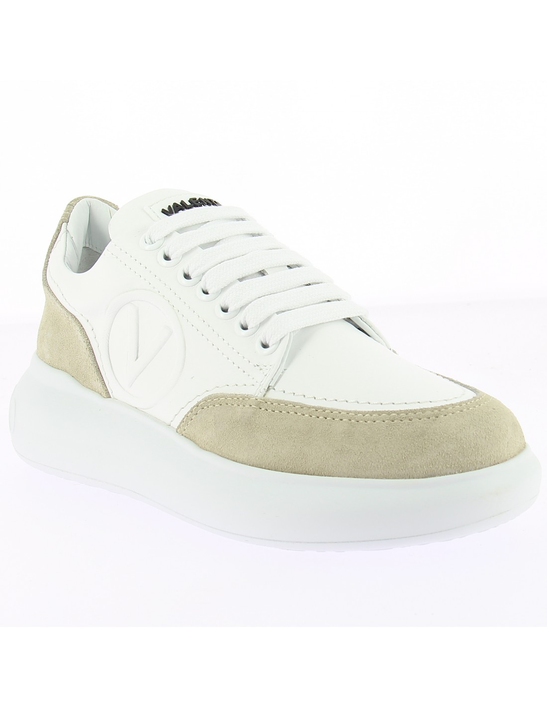 valentino Baskets compensées femme bounce 3 cuir blanc
