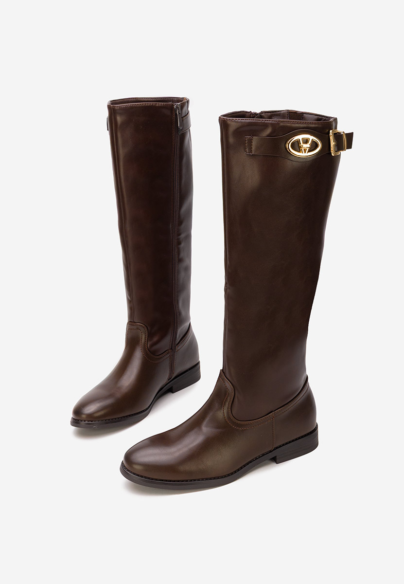 Bottes plates femme brunes Nubira
