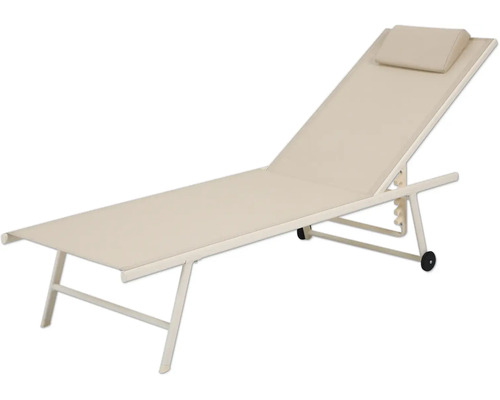 Travis ligstoel, 55 x 185 x 97 cm, staal, beige