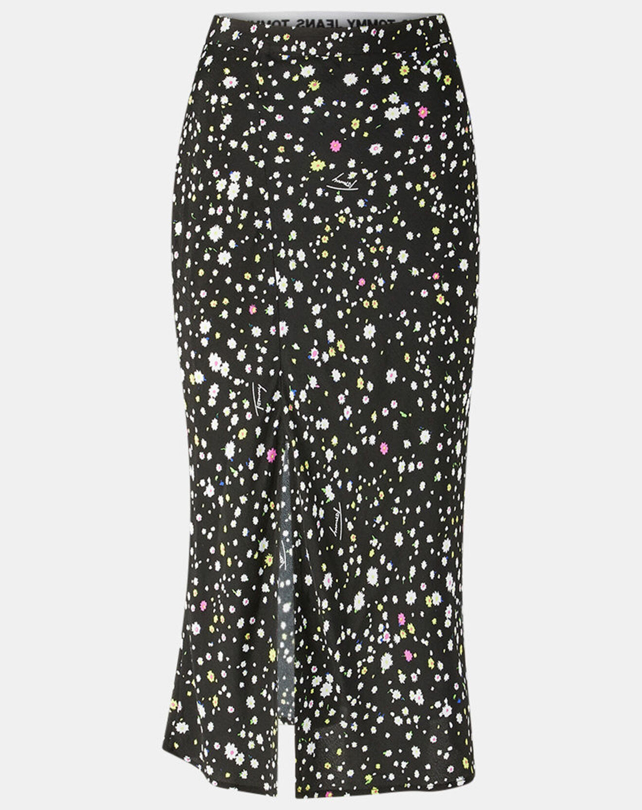 Tommy Jeans Jupe Fluide Mi-Longue imprimée noir/multicolore
