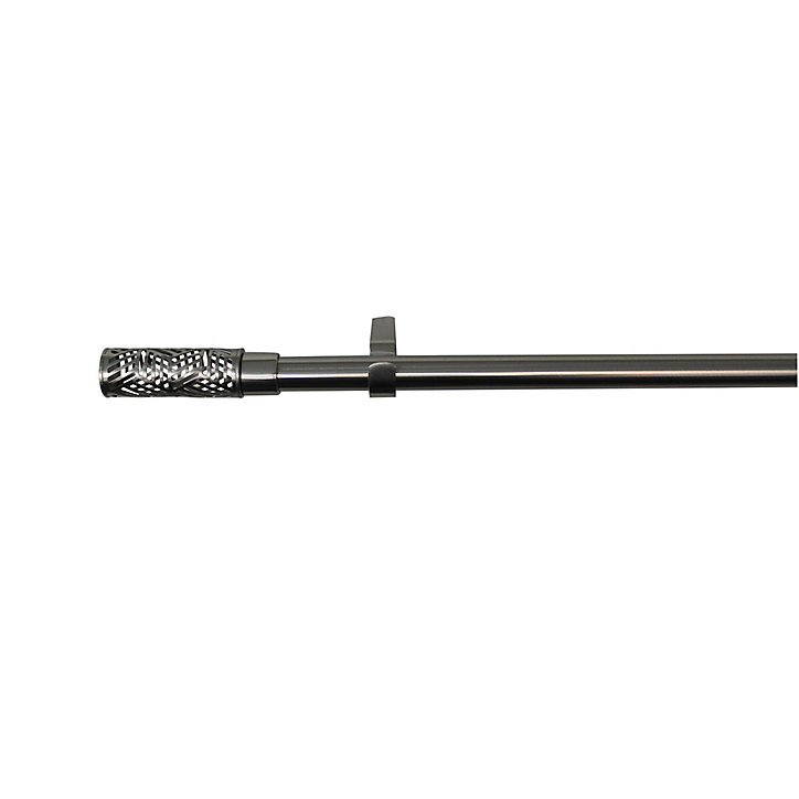 Kit de tringle à rideau extensible embout bouchon Athens GoodHome 120/210 cm, Ø16/19mm gris