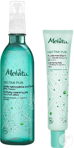 Melvita Pour Les Peaux À Imperfections Gelée Nettoyante + Fluide Matifiant 2 Produits