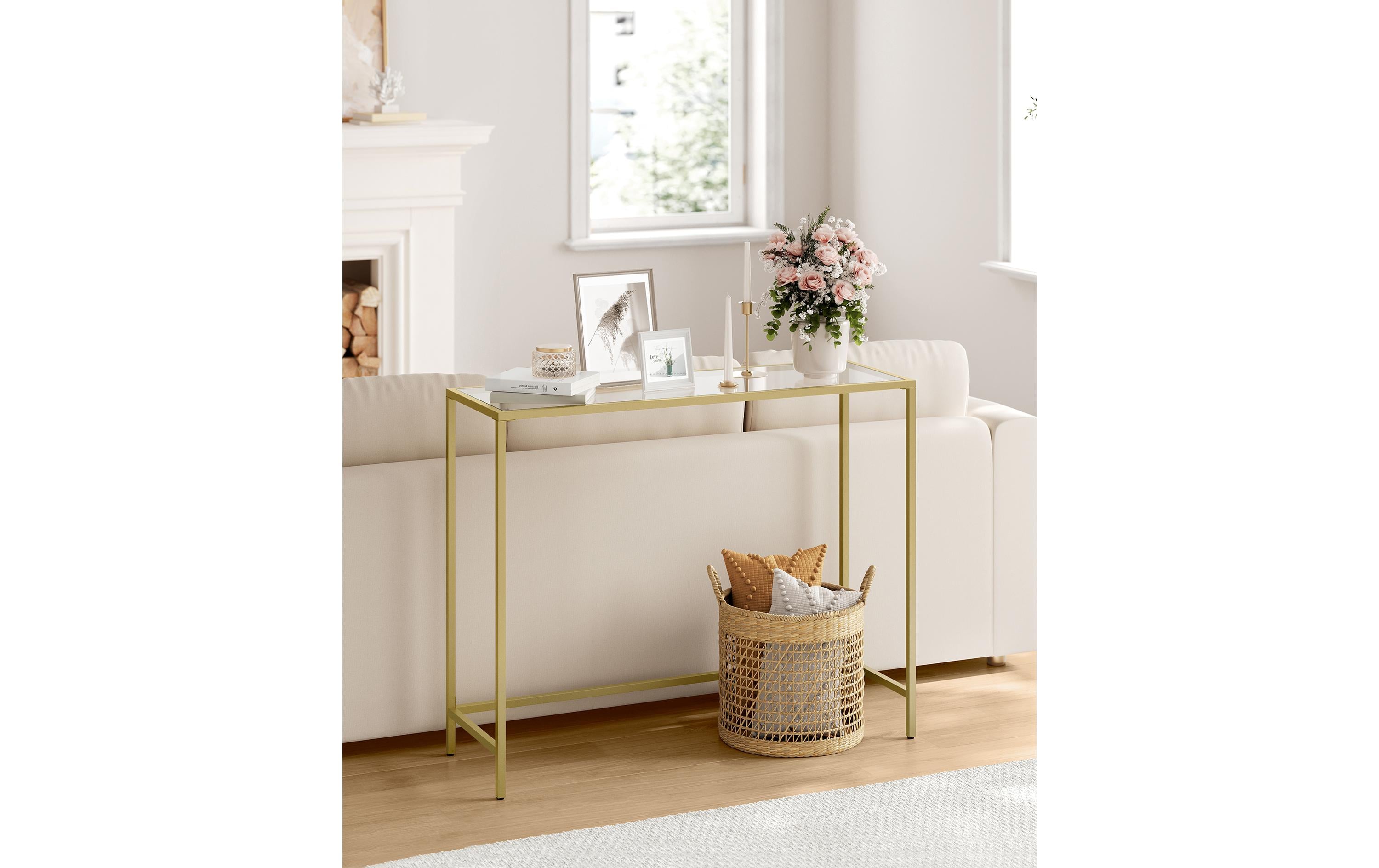 Konsolentisch 80 cm x 100 cm, GoldBeistelltisch
